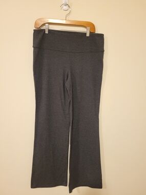 New Women's Spalding Charcoal Gray Yoga Flare Pants Size Large